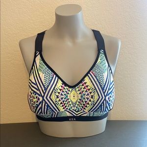 Victoria's Secret Blue and Green Sports Bra Geometric Design